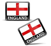 Biomar Labs®2 x 3D Domed Silicone Stickers England English Flag St George's Cross Auto Moto Tuning F 182