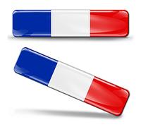 Biomar Labs® 2 x 3D Flexible Self-Adhesive Stickers National Flags France French F 8