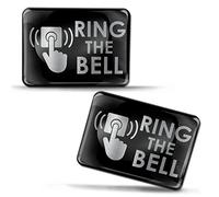 Biomar Labs 2 x 3D Gel Sign Notification Symbol Ring The Bell Doorbell Stickers Silver Marking for Gate Door KS 163