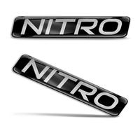 Biomar Labs 2 x 3D Gel Silicone Stickers Bumper Sticker Decals Badge Emblem Auto Tuning for Car Motorcycle Helmet Bike (Black Silver Nitro KS 157)