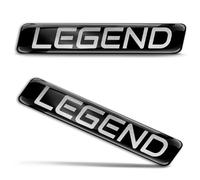 Biomar Labs 2 x 3D Gel Silicone Stickers Bumper Sticker Decals Badge Emblem Auto Tuning for Car Motorcycle Helmet Bike (Black Silver Legend KS 178)