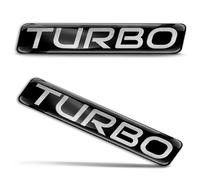Biomar Labs 2 x 3D Gel Silicone Stickers Bumper Sticker Decals Badge Emblem Auto Tuning for Car Motorcycle Helmet Bike (Black Silver Turbo KS 66)