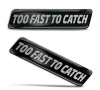 Biomar Labs 2 x 3D Gel Silicone Stickers Bumper Sticker Decals Badge Emblem Auto Tuning for Car Motorcycle Helmet Bike (Black Silver Too Fast To Catch KS 125)