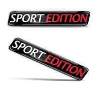 Biomar Labs 2 x 3D Gel Silicone Stickers Bumper Sticker Decals Badge Emblem Auto Tuning for Car Motorcycle Helmet Bike (Black Red Sport Edition KS 31)