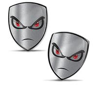 Biomar Labs 2 x 3D Gel Silicone Stickers Bumper Sticker Decals Badge Emblem Tuning for Car Motorcycle Helmet Bike Silver Eyes KS 136