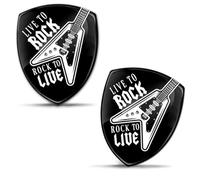 Biomar Labs 2 x 3D Gel Silicone Stickers Bumper Sticker Decals Badge Emblem Tuning for Car Motorcycle Helmet Bike Rock 'n' Roll Guitar KS 5