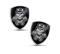 Biomar Labs 2 x 3D Gel Silicone Stickers Bumper Sticker Decals Badge Emblem Tuning for Car Motorcycle Helmet Bike (Skull KS 107)