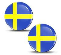 Biomar Labs 2 x 3D Gel Silicone Stickers Bumper Sticker Decals Badge Emblem Tuning for Car Motorcycle Helmet Bike Phone Laptop Window Sweden Swedish Flag F 263