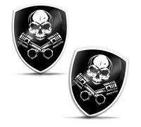 Biomar Labs 2 x 3D Gel Silicone Stickers Bumper Sticker Decals Badge Emblem Tuning for Car Motorcycle Helmet Bike Skull KS 105
