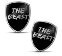 Biomar Labs 2 x 3D Gel Silicone Stickers Bumper Sticker Decals Badge Emblem Tuning for Car Motorcycle Helmet Bike Black Silver KS 71