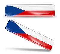 Biomar Labs® 2 x 3D Gel Silicone Stickers Czech Republic Flag Car Sticker Motorcycle Helmet F 4