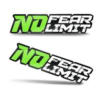 Biomar Labs® 2 x Sticker Vinyl Decal for Car Moto Motorcycle Bike Helmet Window Black Green Tuning No Fear No Limit B 44