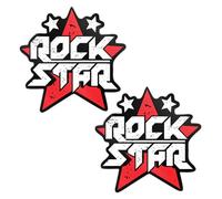 Biomar Labs® 2 x Vinyl Sticker Decal for Car Moto Motorcycle Bicycle Helmet Window Laptop Tuning Red Rock Star B 70