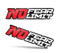 Biomar Labs® 2 x Vinyl Sticker Decal for Car Moto Motorcycle Bike Helmet Window Tuning Red Black No Fear No Limit B 20