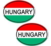 Biomar Labs® 2 x Vinyl Stickers Decals Hungary National Hungarian Flag Car Motorcycle Helmet B 199