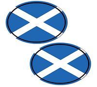 Biomar Labs® 2 x Vinyl Stickers Decals Oval Scotland National Scotish Flag Car Motorcycle Helmet B 211