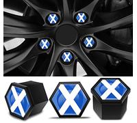 Biomar Labs 20 x 19mm Wheel Nut Covers Set (16 Standard + 4 Locking Nut Caps) with Removal Tool - Alloy Wheel Nut Bolt Caps for Car Wheels (Scotland Flag LB 32)