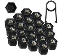 Biomar Labs 20 x 19mm Wheel Nut Covers Set with Removal Tool - Universal Alloy Wheel Nut Bolt Caps for Car Wheels - Protection Caps for Wheel Nuts (LC 25)