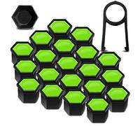 Biomar Labs 20 x 19mm Wheel Nut Covers Set with Removal Tool - Universal Alloy Wheel Nut Bolt Caps for Car Wheels - Protection Caps for Wheel Nuts (LC 38)