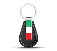Biomar Labs 3D Leather Keyring Men Women Car Accessories Stainless Steel Metal Keychain Gift Key Ring Italy Italian Flag KK 116