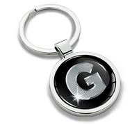 Biomar Labs® 3D Metal Alphabet A-Z Personalised Initials Keyring Keychain Silver Men Women Gift Letter F, KK 7