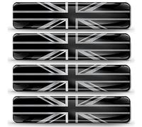 Biomar Labs 4 x 3D Domed Silicone Silver Stickers Decals England UK Union Jack National United Kingdom Great Britain Flag Car Motorcycle Helmet F 127