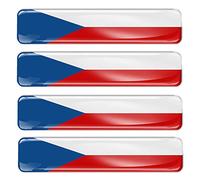 Biomar Labs 4 x 3D Domed Silicone Stickers Decals Czech Republic National Flag Banner Emblem Car Motorcycle Helmet F 4/4-ka