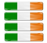 Biomar Labs 4 x 3D Domed Silicone Stickers Decals Ireland National Irish Flag Car Motorcycle Helmet F 12