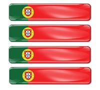 Biomar Labs 4 x 3D Domed Silicone Stickers Decals Portugal National Portuguese Flag Car Motorcycle Helmet F 17