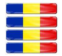 Biomar Labs 4 x 3D Domed Silicone Stickers Decals Romania National Romanian Flag Banner Emblem Car Motorcycle Helmet F 18/4-ka