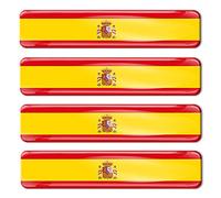 Biomar Labs 4 x 3D Domed Silicone Stickers Decals Spain España National Spanish Flag Car Motorcycle Helmet F 21