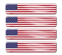 Biomar Labs 4 x 3D Domed Silicone Stickers Decals USA National American Flag Car Motorcycle Helmet F 27