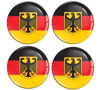 Biomar Labs 4 x 45 mm 3D Gel Silicone Stickers for Hubcaps Wheel Hub Cap Cover Sticker Decals German Flag A 10245