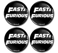 Biomar Labs® 4 x 55mm 3D Domed Car Wheel Centre Rims Hub Fast & Furious Stickers Decals For Caps Vehicle Auto Tuning Emblem A 3155 Z*