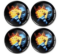 Biomar Labs® 4 x 55mm 3D Domed Car Wheel Centre Rims Hub Joker Poker Card Stickers Decals For Caps Vehicle Auto Tuning Emblem A 2855