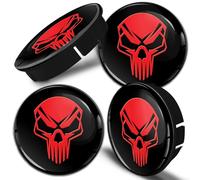 Biomar Labs® 4 x 60 mm Eyes Universal Plastic Hub Caps Wheel Caps Wheel Hub Caps Red Skull Car Tuning C 30