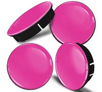 Biomar Labs 4 x 60mm Wheel Centre Caps Universal Plastic Hub Caps Set Durable Alloy Wheel Covers for Car Auto Tuning Exterior Styling with Multiple Designs (Pink Color C 9)