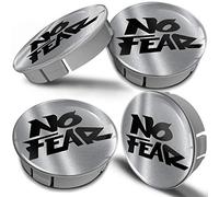 Biomar Labs 4 x 60mm Wheel Centre Caps Universal Plastic Hub Caps Set Durable Alloy Wheel Covers for Car Auto Tuning Exterior Styling with Multiple Designs (No Fear In Silver-Black CS 15)