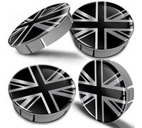 Biomar Labs 4 x 60mm Wheel Centre Caps Universal Plastic Hub Caps Set Durable Alloy Wheel Covers for Car Auto Tuning Exterior Styling with Multiple Designs (UK GB Flag CS 17)