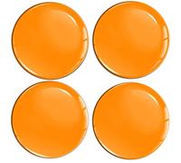 Biomar Labs 4 x 65 mm Sticker 3D Silicone Orange Glossy For Wheel Caps Hub Caps Wheel Sticker Hub Cover A 1565