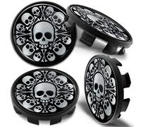 Biomar Labs 4 x 68mm Wheel Centre Alloy Hub Center Caps Compatible with BMW 36136783536 Hubcaps Skull CB 10