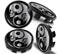 Biomar Labs 4 x 68mm Wheel Centre Alloy Hub Center Caps Compatible with BMW 36136783536 Hubcaps Skull CBZ 2