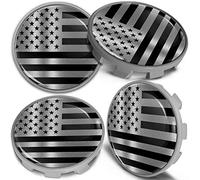 Biomar Labs 4 x 68mm Wheel Centre Alloy Hub Center Caps Compatible with BMW 36136783536 Hubcaps USA Flag Silver CBS 7