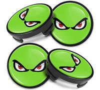 Biomar Labs 4 x Center Hubcaps, Compatible with Ford Centre Caps for Alloy Wheels, 54 mm (Green, Black CFZ 20)