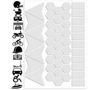 Biomar Labs® 45pcs High Visibility Warning Reflective Stickers Kit Decals White Reflector Highly Night Safety Visibility Universal Self - Adhesive D 49