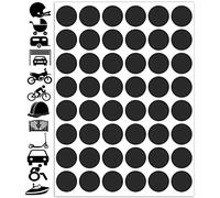 Biomar Labs® 48pcs High Visibility Warning Reflective Rim Stickers Kit Decals Black Reflector Highly Night Safety Circles Visibility Universal Self - Adhesive D 62