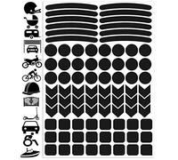 Biomar Labs® 84pcs High Visibility Warning Reflective Stickers Kit Decals Black Reflector Highly Night Safety Arrows Visibility Universal Self - Adhesive D 51