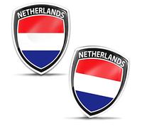 Biomar Labs Country Flag Car Sticker Decal 3D Gel Badge Domed 2 Pack F 229