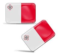 Biomar Labs Country Flag Sticker Set Self Adhesive Vinyl Decals National Flag Stickers Vehicle Styling Car Motorcycle Laptop Phone Window Interior Exterior (Malta Maltese Flag F 50)