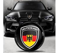 Biomar Labs Front Hood Trunk Tuning Badge 82 mm Compatible with BMW Emblem 51148132375 Black Red Yellow EO 3 O